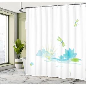 Ambesonne Dragonfly Shower Curtain,  Decor Set with Hooks, 69" W x 70" L,,new